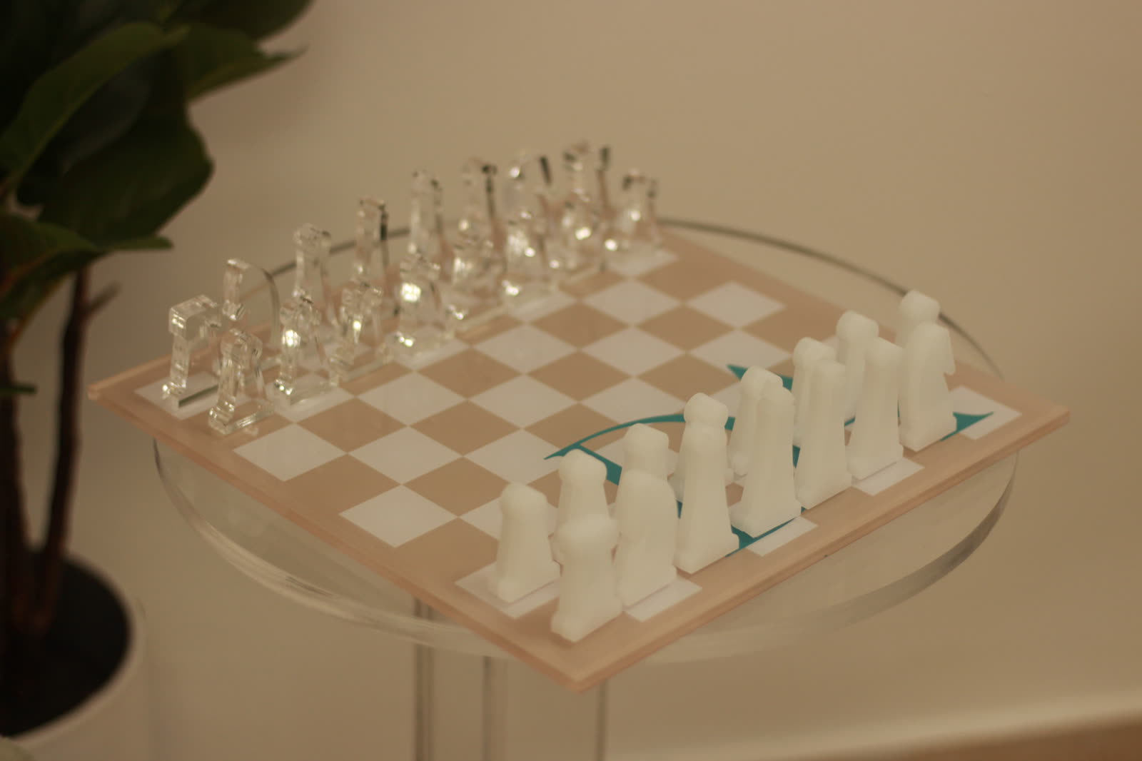 Juego de ajedrez impreso en acrílico