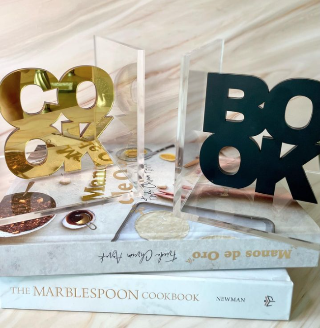 Bookend para libro de cocina en acrílico