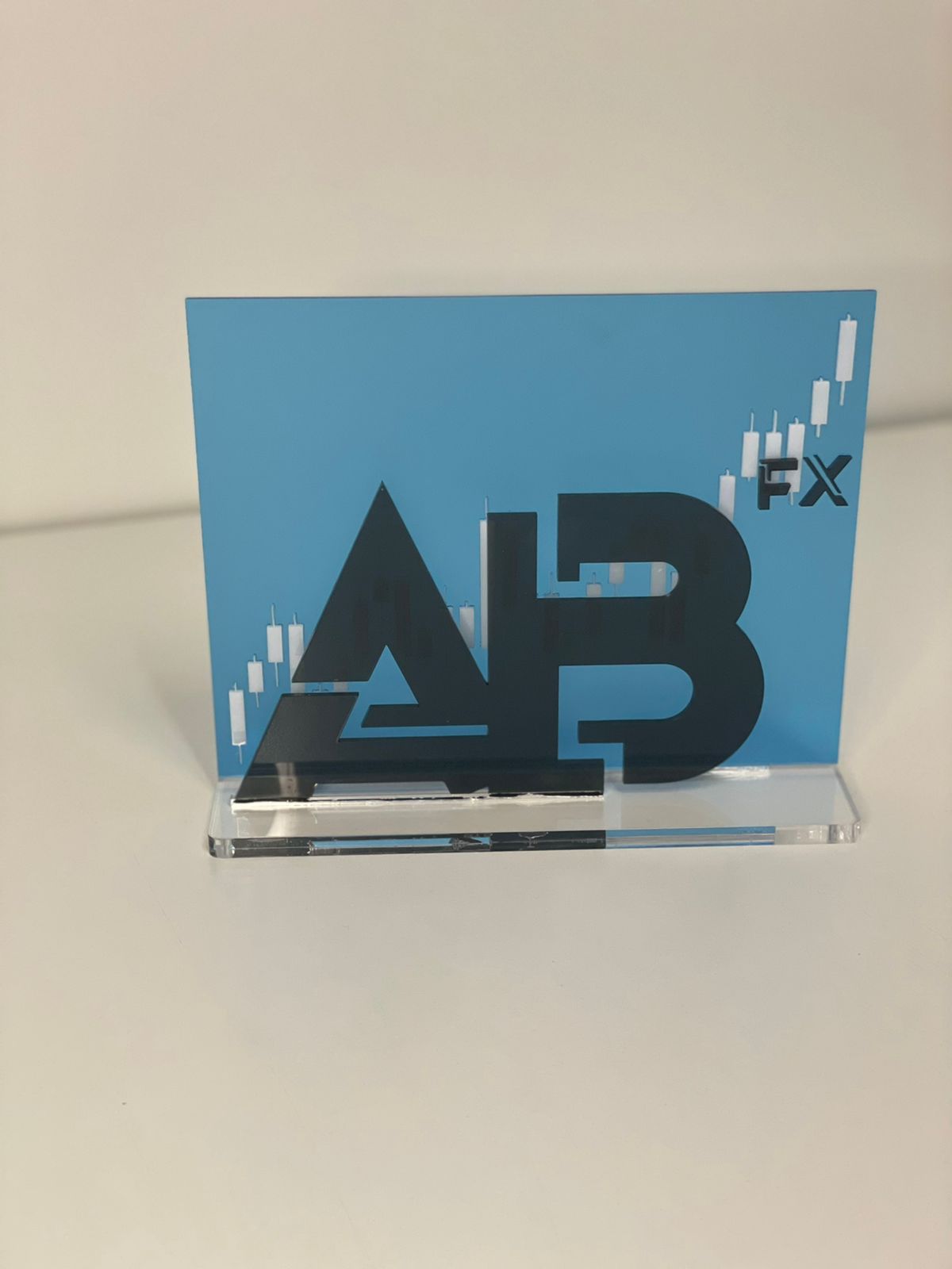 Letrero ABFx en acrílico azul