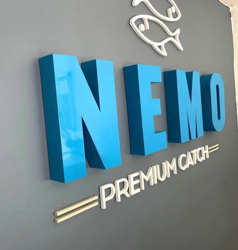 Letras 3D Nemo Premium Catch en acrílico azul