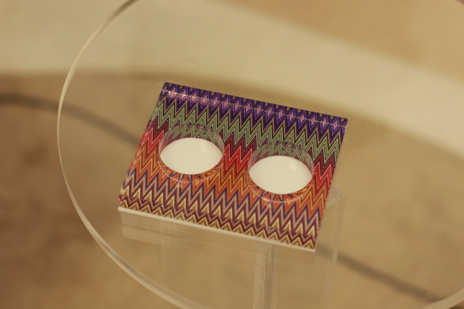 Velas estilo Missoni para Bar Mitzvah en acrílico